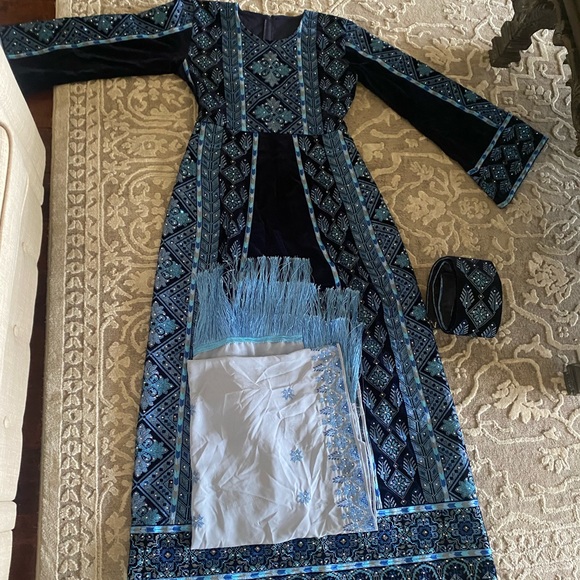 Dresses & Skirts - Blue Velvet Palestinian Thobe